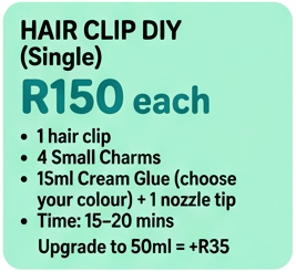Single hair clip cream glue DIY - one hair clip with small charms and cream glue decoration