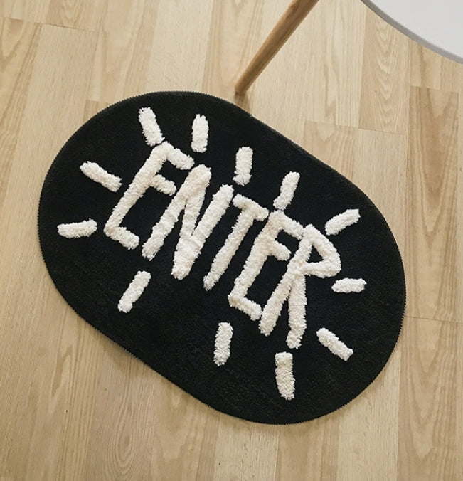 Black and White Alphabet Floor Mat