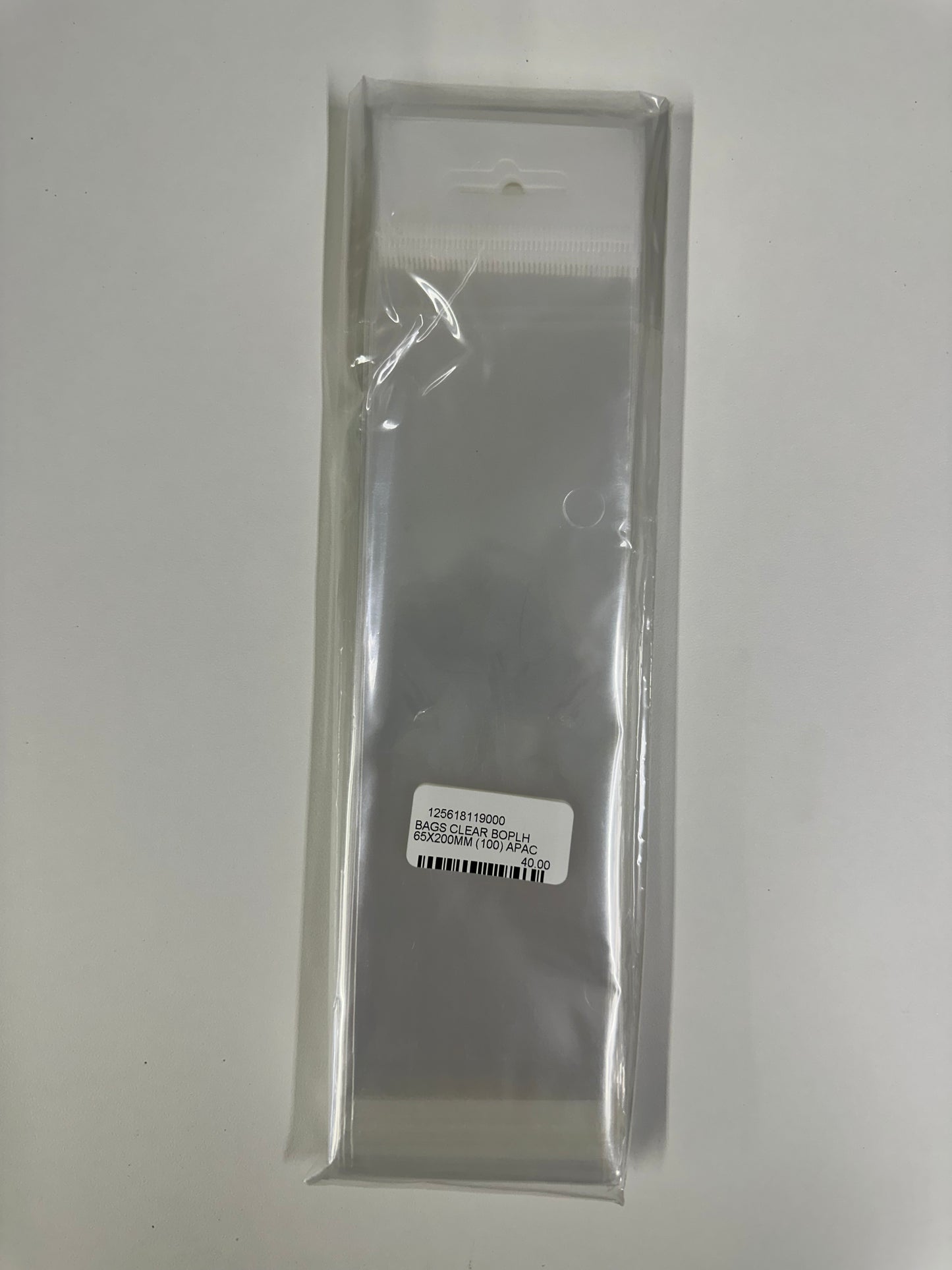 clear plastic retail bags 65x200mm - transparent tall packaging bags