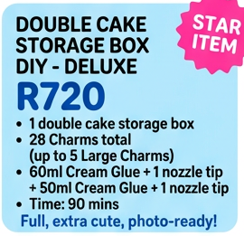 Deluxe cream glue cake storage box DIY - small double box decorated with charms and cream swirls