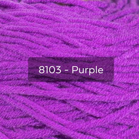 Purple Yarn Single Colour, 8-ply Tufting Yarn, 100% Acrylic Yarn (3x400g)