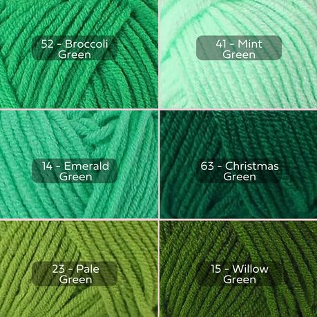 Green Yarn, 4-ply Tufting Yarn ( 12 x 25g ) , Knitting Yarn