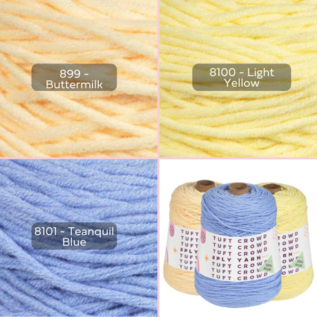 Pastel Yarn, 8-ply Tufting Yarn ( 3 x 400g ) , Knitting Yarn