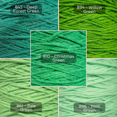 Green Yarn, 8-ply Tufting Yarn ( 5 x 100g ) , Knitting Yarn