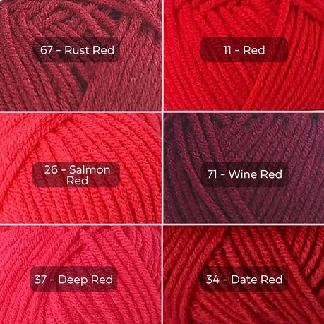 Red Yarn, 4-ply Tufting Yarn ( 12 x 25g ) , Knitting Yarn