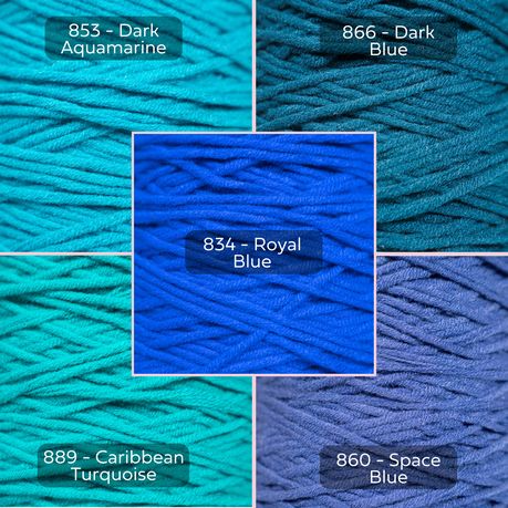 Blue Yarn, 8-ply Tufting Yarn ( 5 x 100g ) , Knitting Yarn
