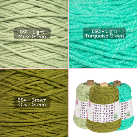 Moss Green Yarn, 8-ply Tufting Yarn ( 3 x 400g ),Knitting Yarn
