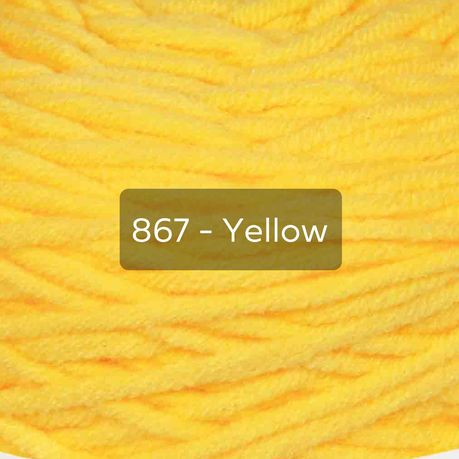 Yellow Yarn Single Colour, 8-ply Tufting Yarn, 100% Acrylic Yarn (3x400g)