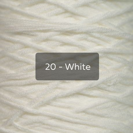 White Yarn, 4-ply Tufting Yarn ( 12 x 25g ) , Single Colour