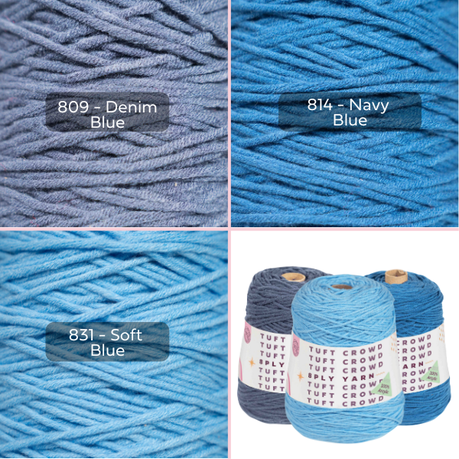 Cloud Blue Yarn, 8-ply Tufting Yarn ( 3 x 400g ),Knitting Yarn
