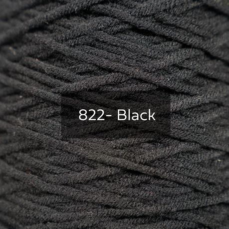 Black Yarn Single Colour, 8-ply Tufting Yarn, 100% Acrylic Yarn (3x400g)