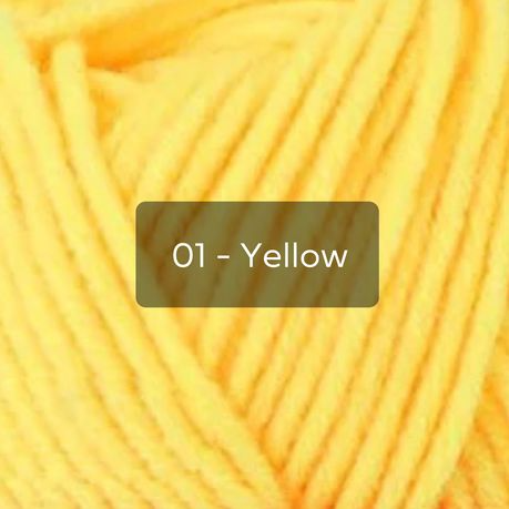 Yellow Yarn, 4-ply Tufting Yarn ( 12 x 25g ) , Single Colour