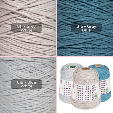 Sky Blue Yarn, 8-ply Tufting Yarn ( 3 x 400g ) , Knitting Yarn