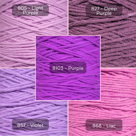 Purple Yarn, 8-ply Tufting Yarn ( 5 x 100g ) , Knitting Yarn