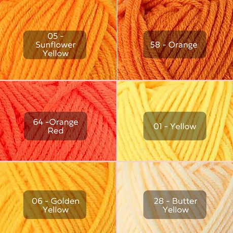 Orange Yarn, 4-ply Tufting Yarn ( 12 x 25g ) , Knitting Yarn