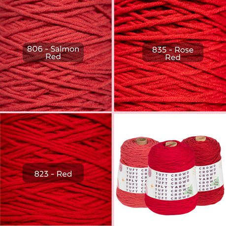 Red Yarn, 8-ply Tufting Yarn ( 3 x 400g ) , Knitting Yarn