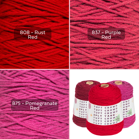 Cherry Yarn, 8-ply Tufting Yarn ( 3 x 400g ) , Knitting Yarn