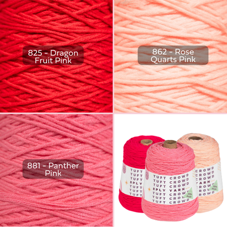 High Pink Yarn, 8-ply Tufting Yarn ( 3 x 400g ) ,Knitting Yarn