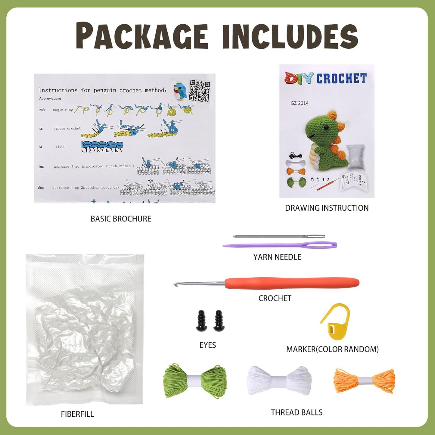 Dinosaur Crochet Plushie DIY Kit