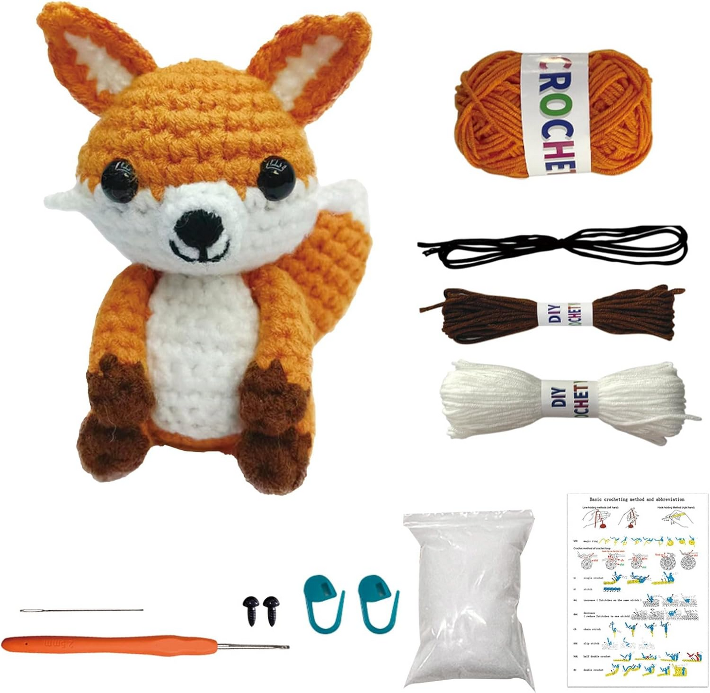 Fox Crochet Plushie DIY Kit