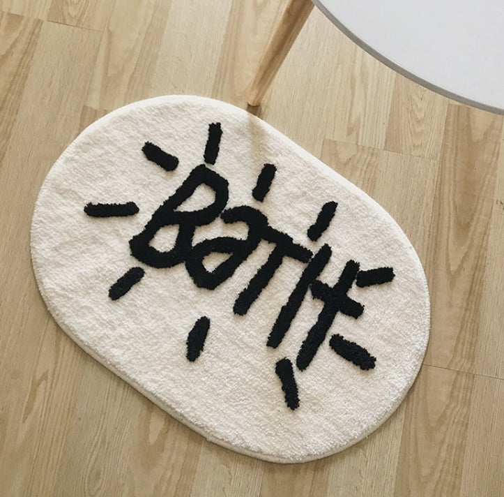 Black and White Alphabet Floor Mat