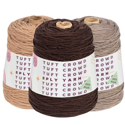 Earth Yarn, 8-ply Tufting Yarn ( 3 x 400g ) , Knitting Yarn