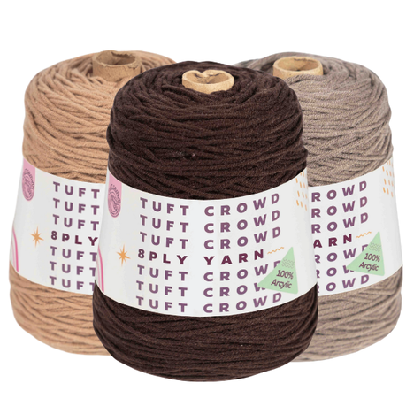 Earth Yarn, 8-ply Tufting Yarn ( 3 x 400g ) , Knitting Yarn
