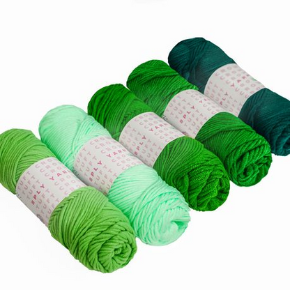 Green Yarn, 8-ply Tufting Yarn ( 5 x 100g ) , Knitting Yarn