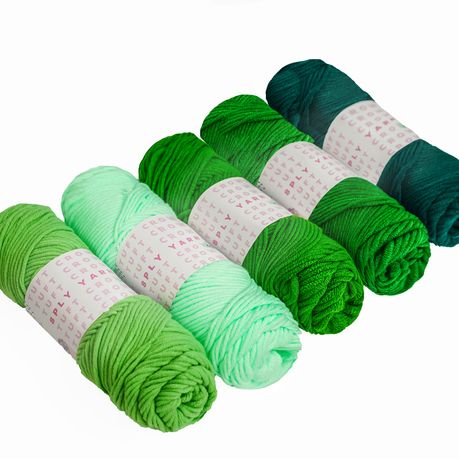 Green Yarn, 8-ply Tufting Yarn ( 5 x 100g ) , Knitting Yarn