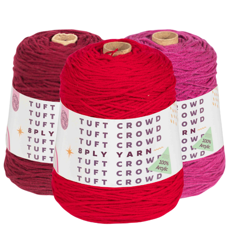 Cherry Yarn, 8-ply Tufting Yarn ( 3 x 400g ) , Knitting Yarn