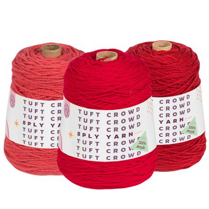 Red Yarn, 8-ply Tufting Yarn ( 3 x 400g ) , Knitting Yarn