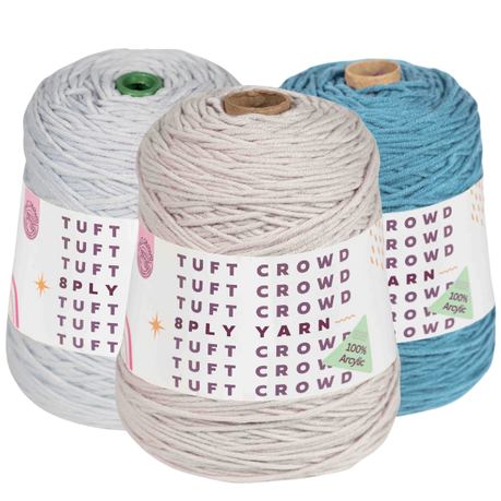 Sky Blue Yarn, 8-ply Tufting Yarn ( 3 x 400g ) , Knitting Yarn