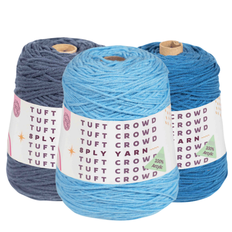 Cloud Blue Yarn, 8-ply Tufting Yarn ( 3 x 400g ),Knitting Yarn