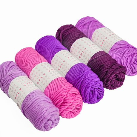 Purple Yarn, 8-ply Tufting Yarn ( 5 x 100g ) , Knitting Yarn