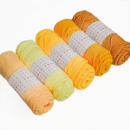 Yellow Yarn, 8-ply Tufting Yarn ( 5 x 100g ) , Knitting Yarn