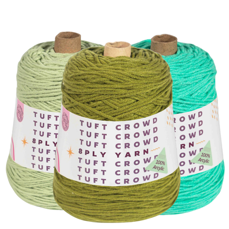 Moss Green Yarn, 8-ply Tufting Yarn ( 3 x 400g ),Knitting Yarn