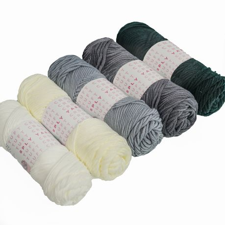 White Black Yarn, 8-ply Tufting ( 5 x 100g ) , Knitting Yarn