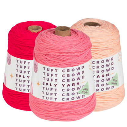 High Pink Yarn, 8-ply Tufting Yarn ( 3 x 400g ) ,Knitting Yarn
