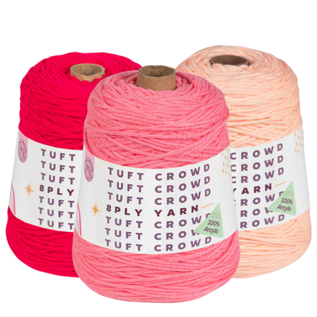 High Pink Yarn, 8-ply Tufting Yarn ( 3 x 400g ) ,Knitting Yarn