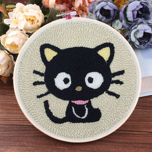 Black Cat Punch Needle Kit