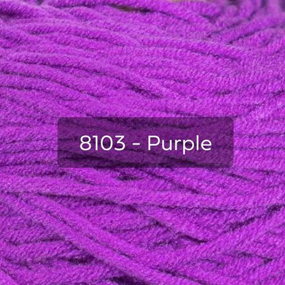 Purple Yarn Single Colour, 8-ply Tufting Yarn, 100% Acrylic Yarn (3x400g)