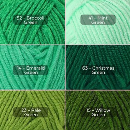 Green Yarn, 4-ply Tufting Yarn ( 12 x 25g ) , Knitting Yarn