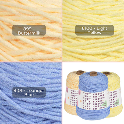 Pastel Yarn, 8-ply Tufting Yarn ( 3 x 400g ) , Knitting Yarn