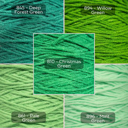 Green Yarn, 8-ply Tufting Yarn ( 5 x 100g ) , Knitting Yarn