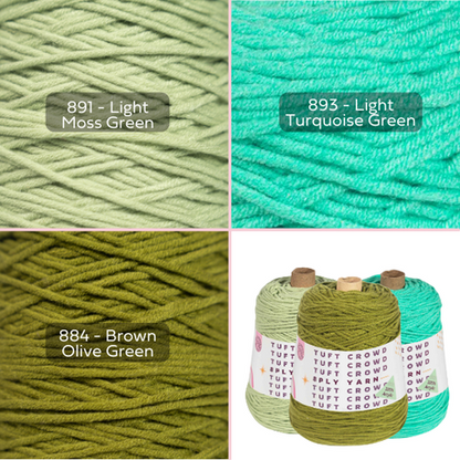 Moss Green Yarn, 8-ply Tufting Yarn ( 3 x 400g ),Knitting Yarn