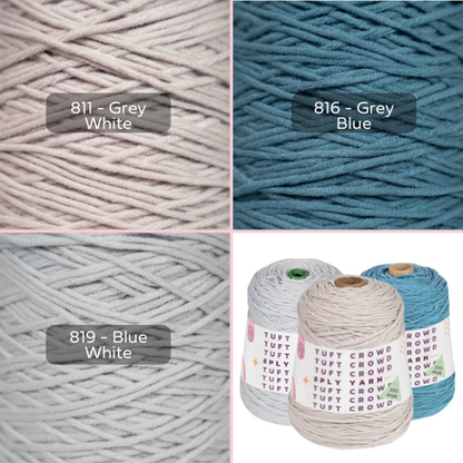 Sky Blue Yarn, 8-ply Tufting Yarn ( 3 x 400g ) , Knitting Yarn