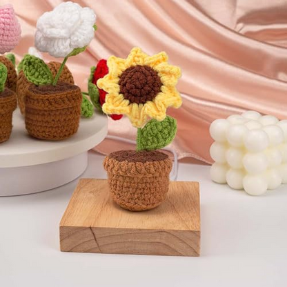 Sunflower Pot Plant Crochet Plushie DIY Kit